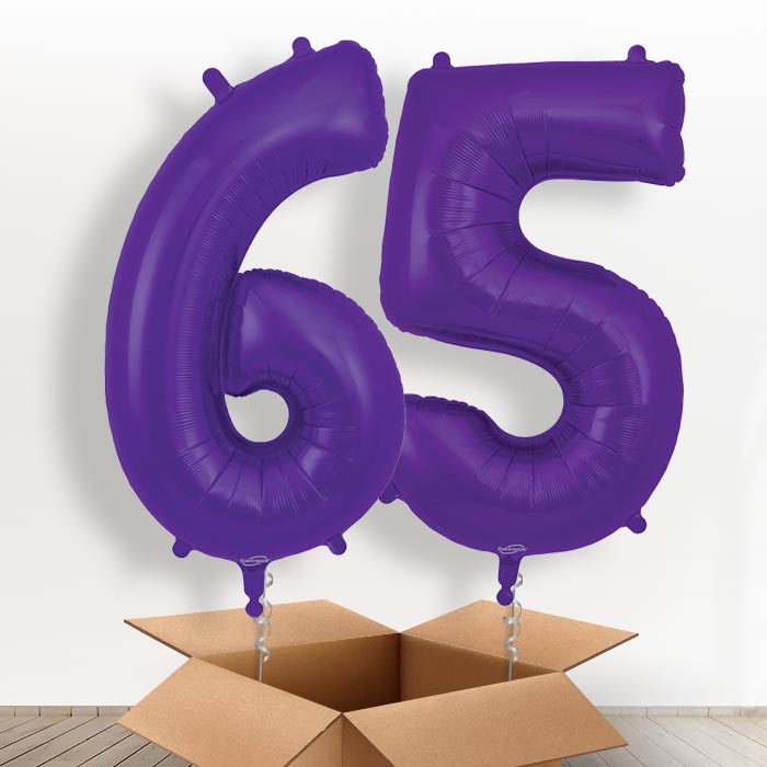 Purple 65 Balloons in a Box