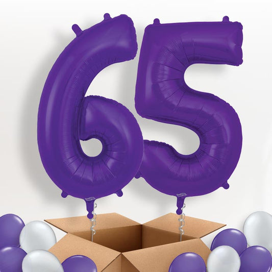 Purple 65 Balloons in a Box