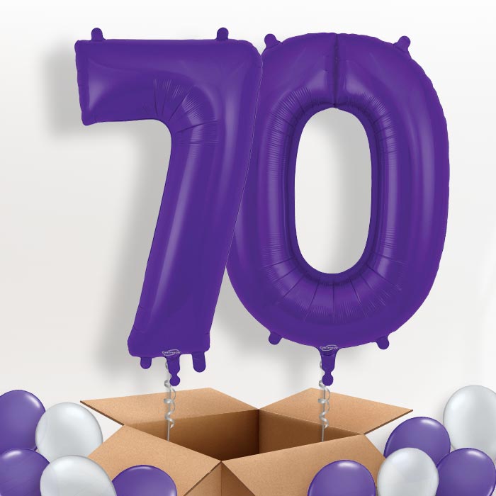 Purple 70 Balloons in a Box