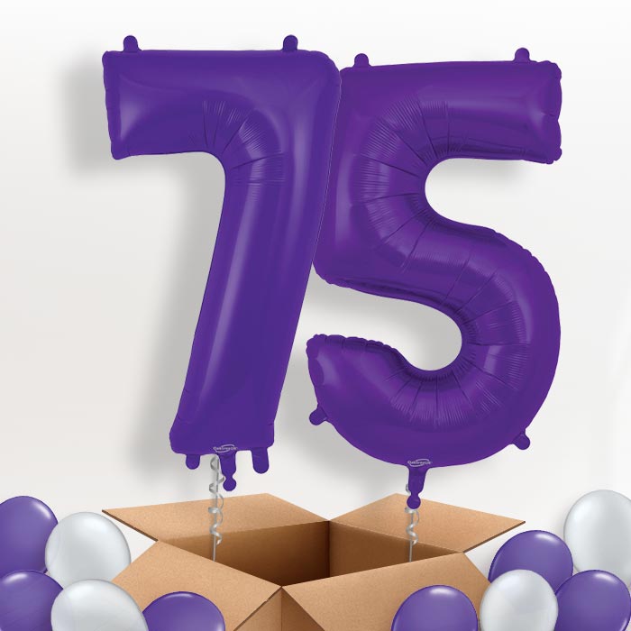 Purple 75 Balloons in a Box