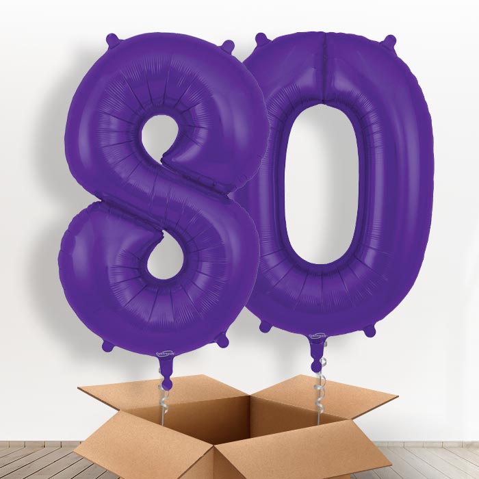 Purple 80 Balloons in a Box