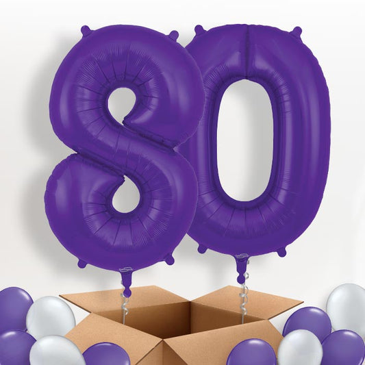 Purple 80 Balloons in a Box