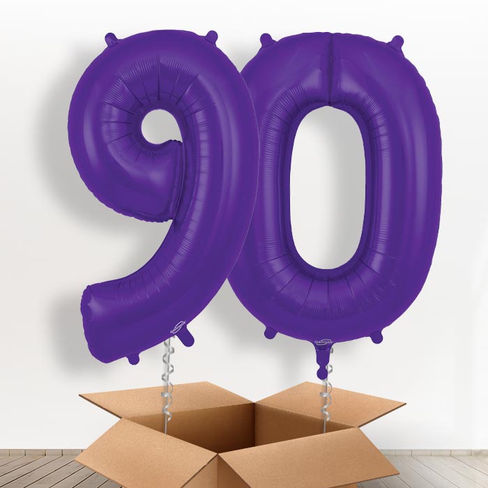 Purple 90 Balloons in a Box