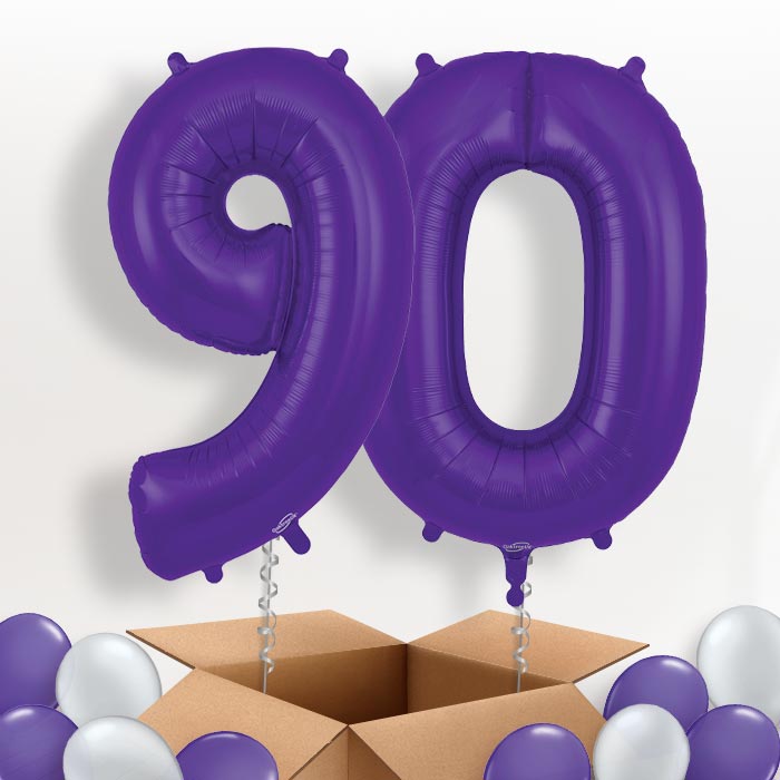 Purple 90 Balloons in a Box