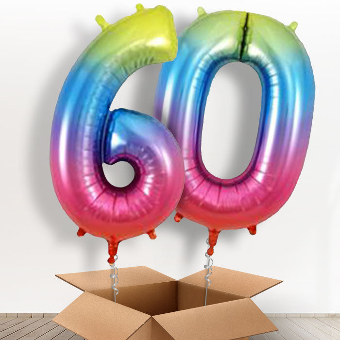 60 Balloons Delivered in a Box - Rainbow