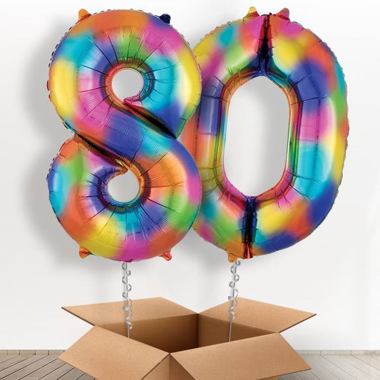 80 Balloons Delivery in a Box - Rainbow