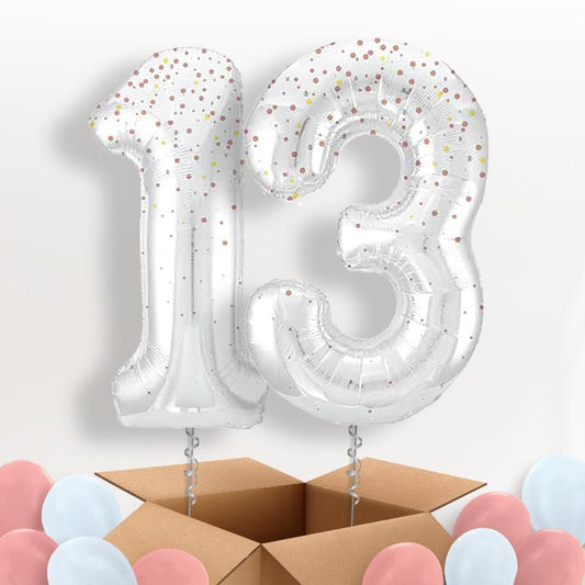 Rose Gold Dots 13 Balloons in a Box