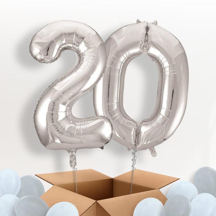 Silver 20 Balloons in a Box