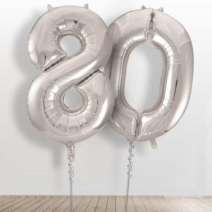 80 Balloons Delivery in a Box - Silver