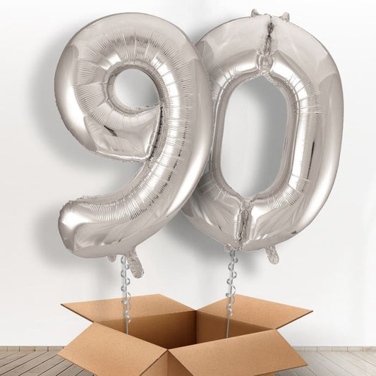 90 Balloon Delivery in a Box - Silver