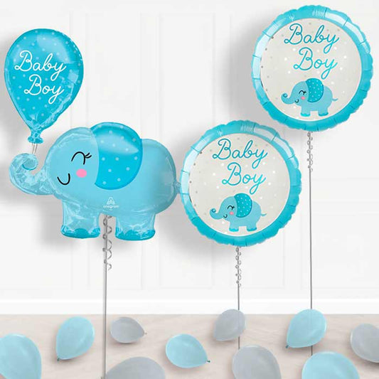 Giant Baby Boy Blue Elephant Shaped Balloon Package Delivered