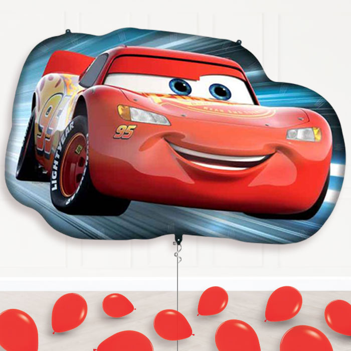 Lightning McQueen Balloon Display Delivered - Supershape Balloon | Small Indoor Plants