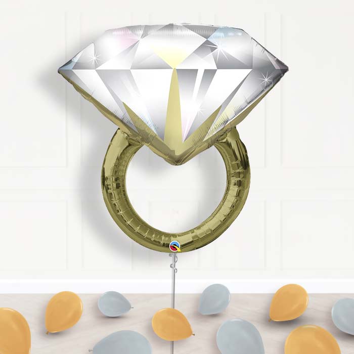 Inflated Engagement Helium Balloon Package in a Box - Supershape Balloon | Small Indoor Plants