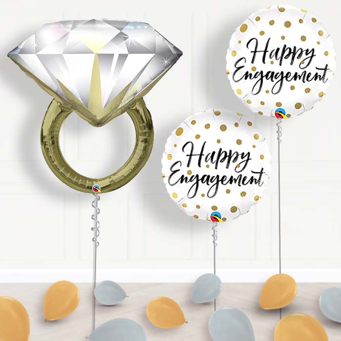 Inflated Engagement Helium Balloon Package in a Box - Package | Small Indoor Plants