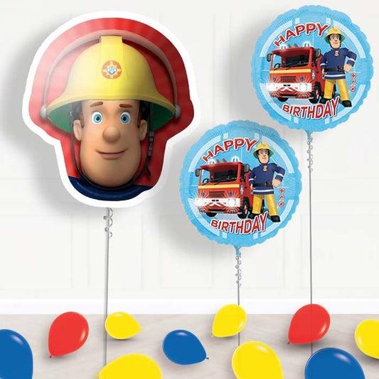 Inflated Fireman Sam Helium Balloon Package in a Box