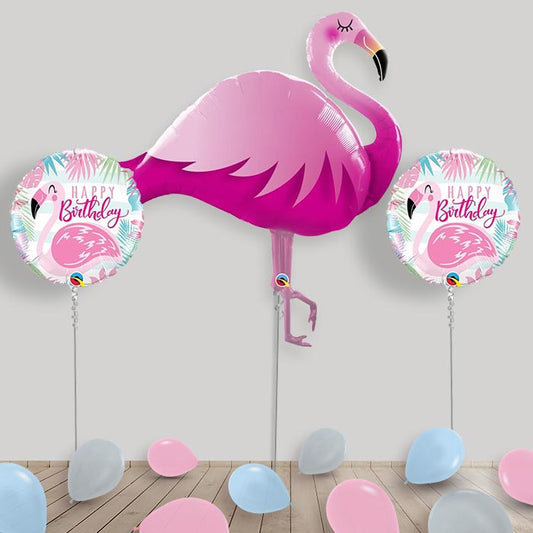 Inflated Flamingo Helium Balloon Package in a Box