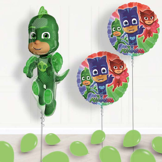 Inflated PJ Masks Gekko Helium Balloon Package in a Box