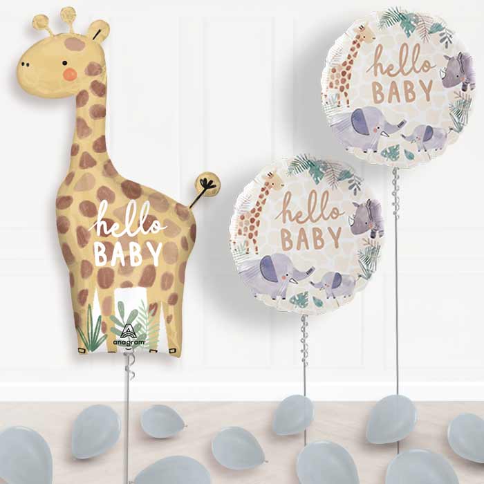 Giant Giraffe Hello Baby Balloon Package Delivered