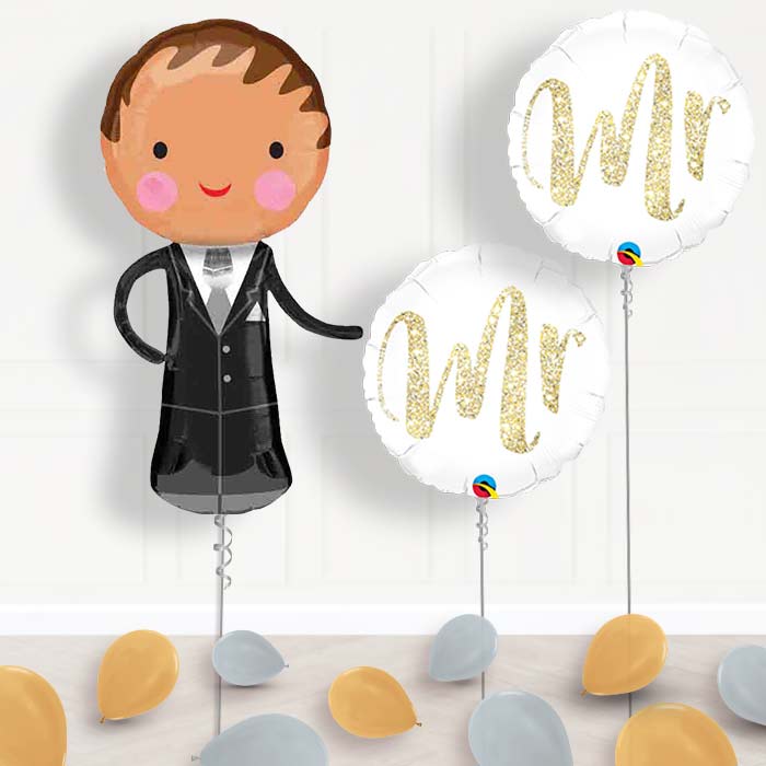Groom Wedding Balloon Display Package - Package | Small Indoor Plants