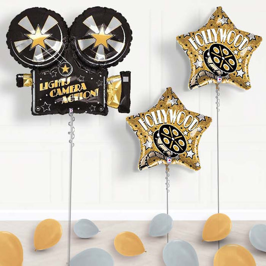 Hollywood Balloon Display in a Box Delivered - Package | Small Indoor Plants