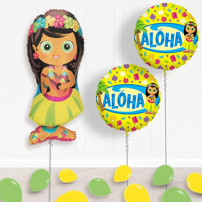 Inflated Hula Girl Helium Balloon Package in a Box - Package | Small Indoor Plants