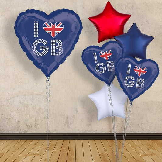 Union Jack Balloons in a Box (Love) - 1 Balloon | Small Indoor Plants