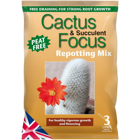 Cactus and Succulent Focus - Repotting Mix Peat Free 3 Litre