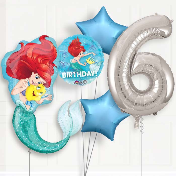Ariel Helium Balloon Package 6th Birthday - Number 6 | Small Indoor Plants