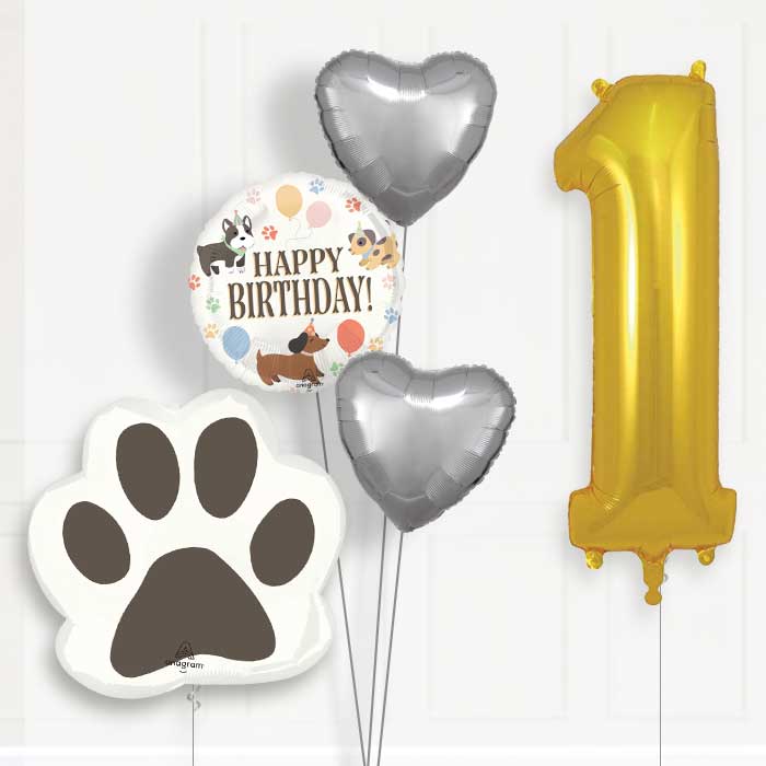 Dog Helium Balloon Package 1st Birthday