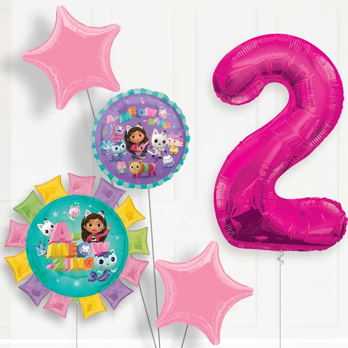 Gabbys Dollhouse Helium Balloon Package 2nd Birthday