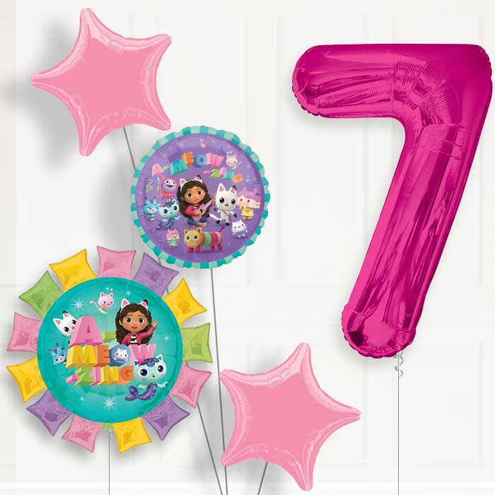 Gabbys Dollhouse Helium Balloon Package 7th Birthday