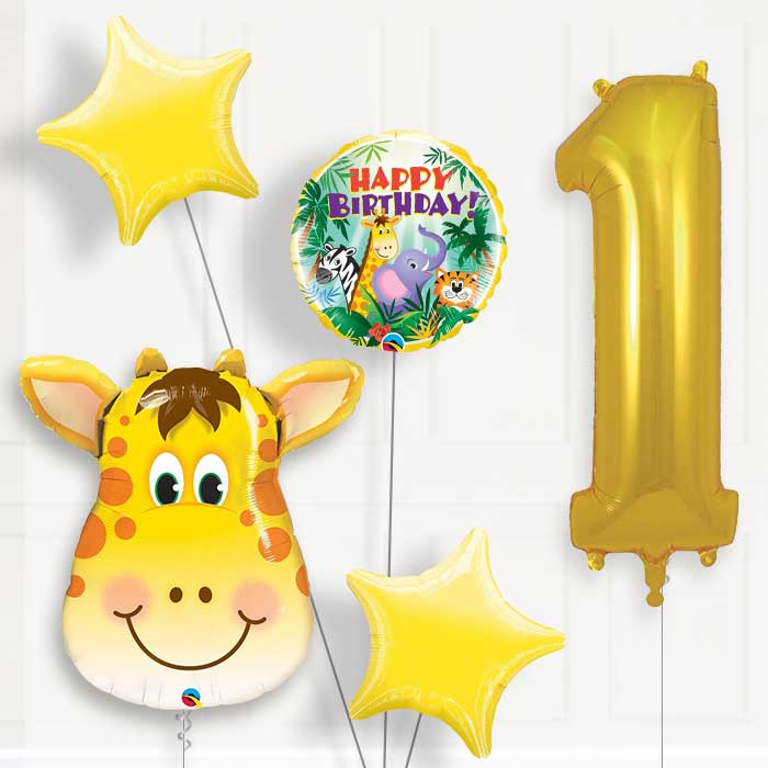 Giraffe Helium Balloon Package 1st Birthday