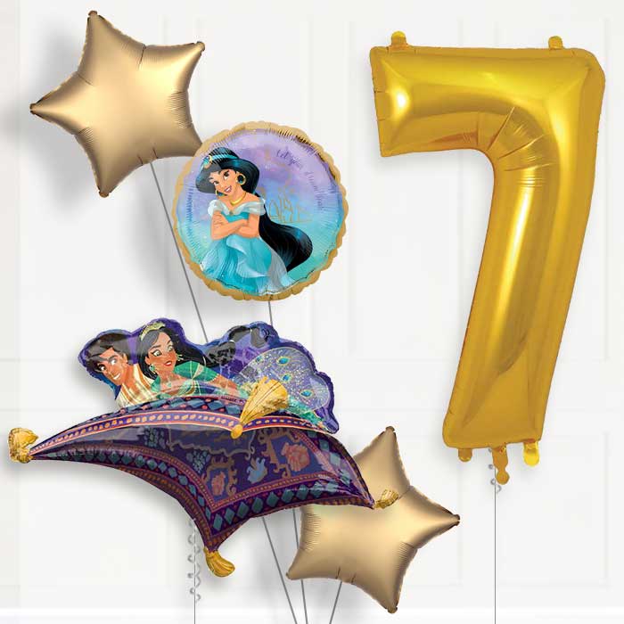 Princess Jasmine Helium Balloon Package 7th Birthday - Number 7 | Small Indoor Plants