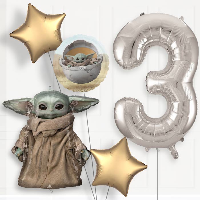 Mandalorian Helium Balloon Package 3rd Birthday - Number 3 | Small Indoor Plants