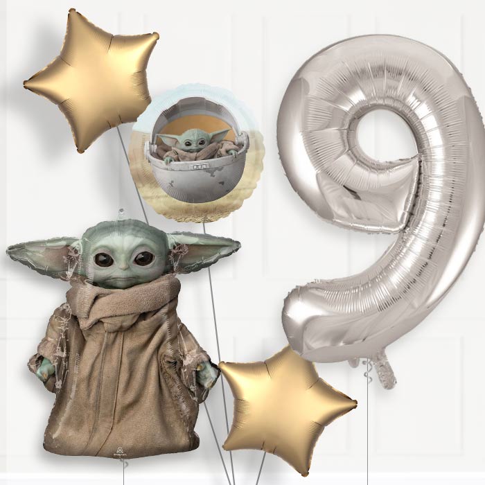 Mandalorian Helium Balloon Package 9th Birthday