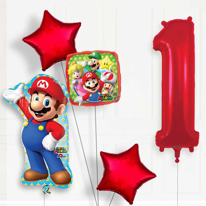 Mario Helium Balloon Package 1st Birthday