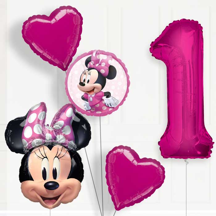 Minnie Mouse Helium Balloon Package 1st Birthday