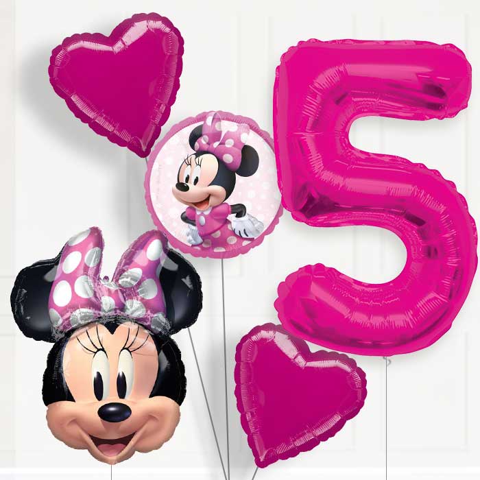 Minnie Mouse Helium Balloon Package 5th Birthday