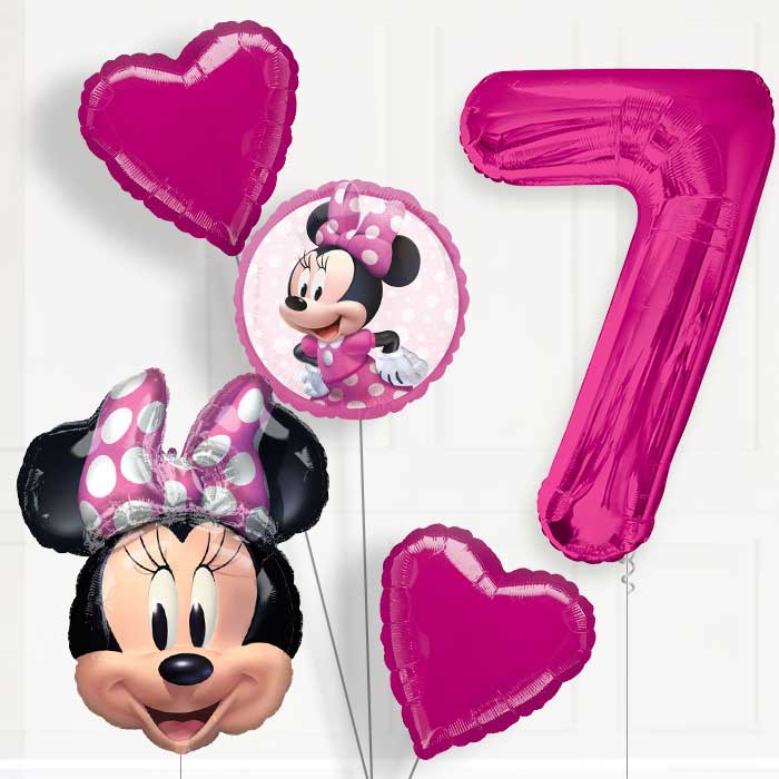 Minnie Mouse Helium Balloon Package 7th Birthday