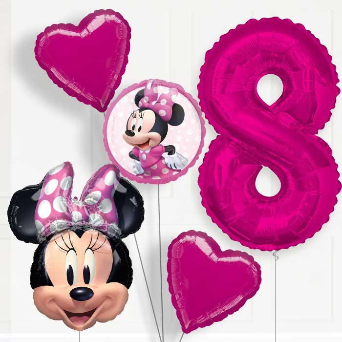 Minnie Mouse Helium Balloon Package 8th Birthday