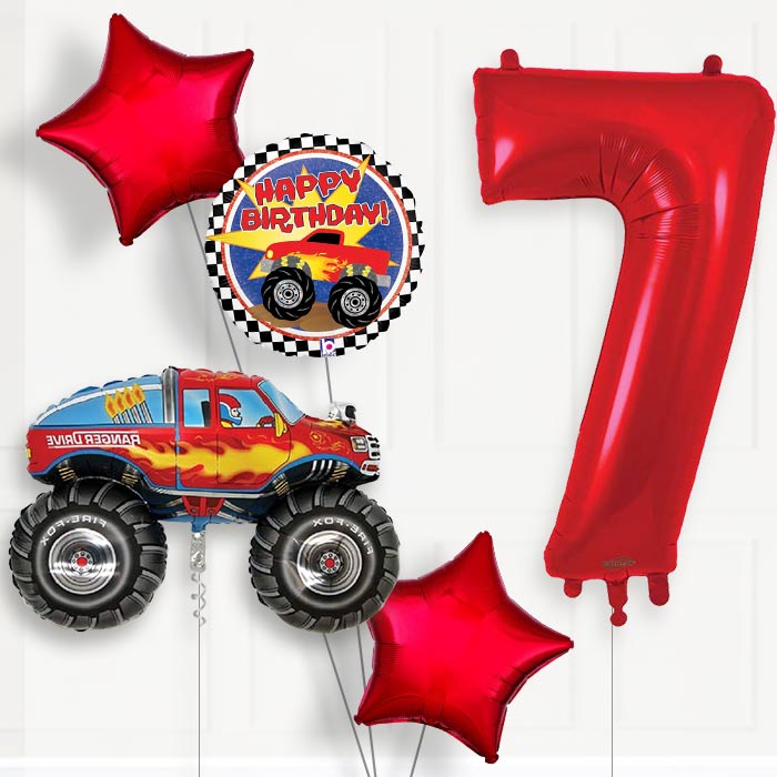 Monster Truck Helium Balloon Package 7th Birthday