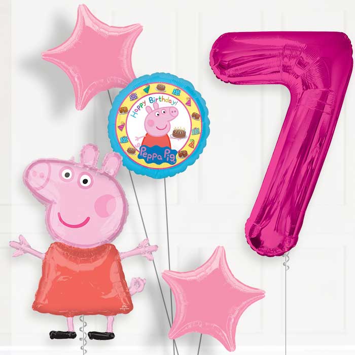 Peppa Pig Helium Balloon Package 7th Birthday