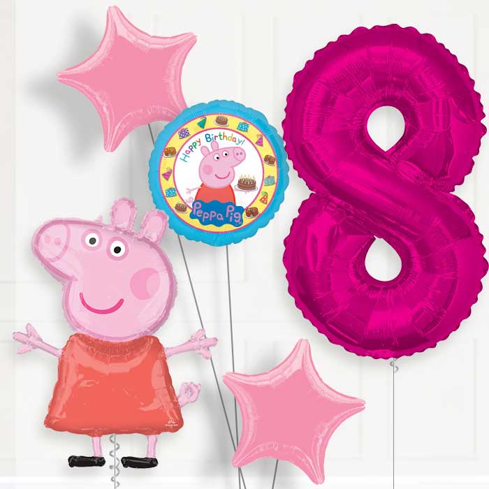 Peppa Pig Helium Balloon Package 8th Birthday