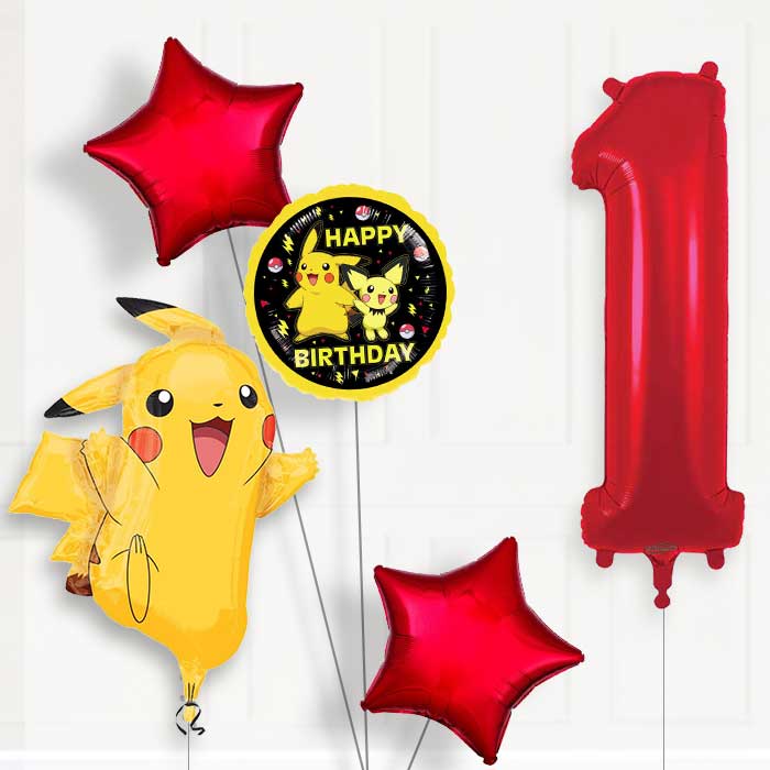 Pokemon Pikachu Helium Balloon Package 1st Birthday