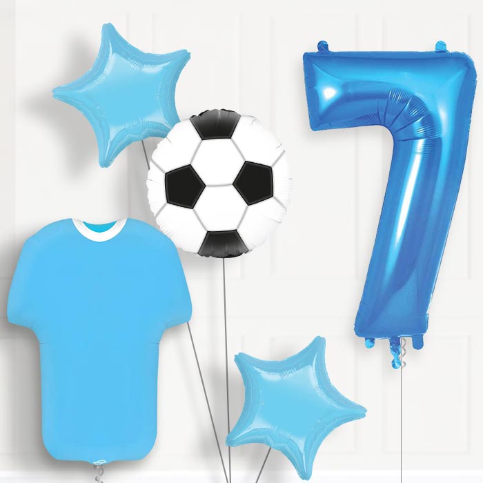 Blue Football Shirt 7th Birthday Balloon Package - Default Title | Small Indoor Plants