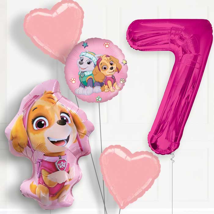 Skye Shaped Helium Balloon Package 7th Birthday