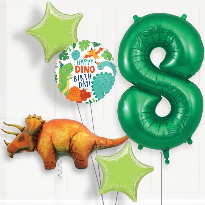 Triceratops Helium Balloon Package 8th Birthday