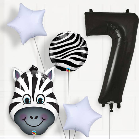 Zebra Helium Balloon Package 7th Birthday