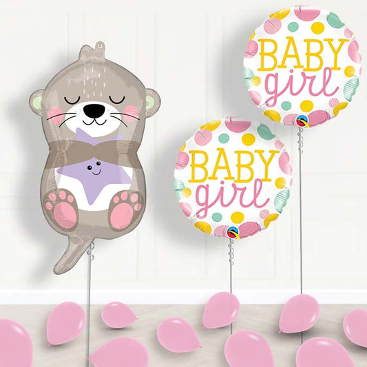 Adorable Otter Baby Girl Balloon Package Delivered