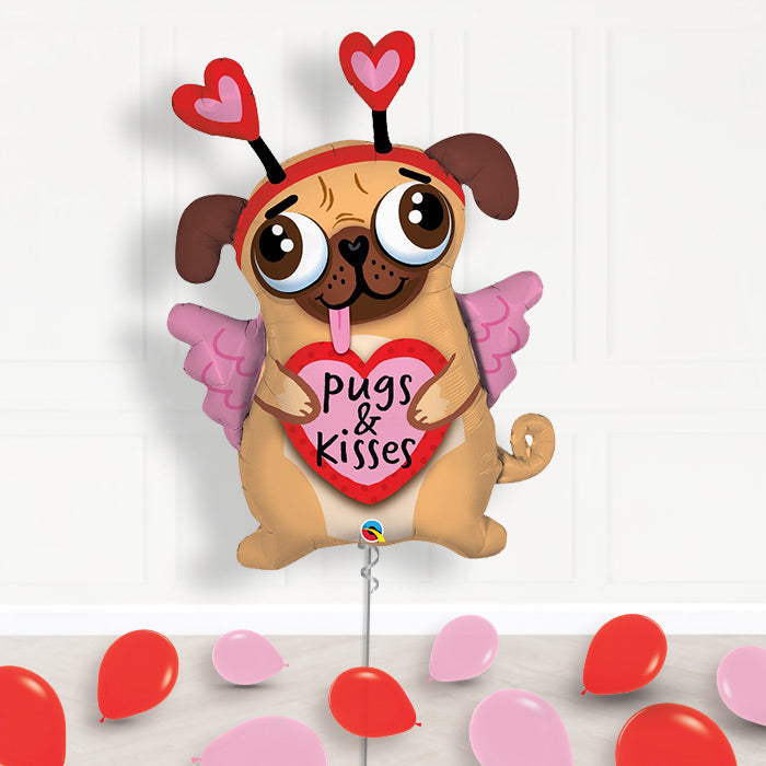 Pug Balloon Package Inflated Helium Balloons Delivered - Supershape Balloon | Small Indoor Plants